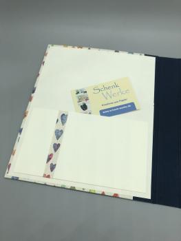 Buch Ringmechanik Herzen blau bunt Steckfach